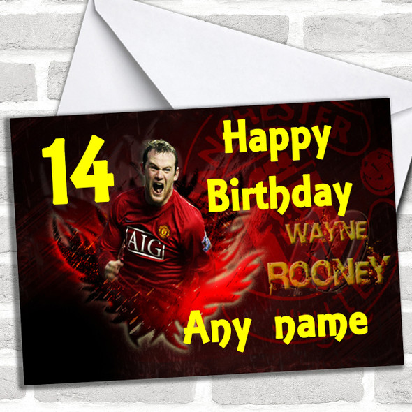 Wayne Rooney Personalized Birthday Card