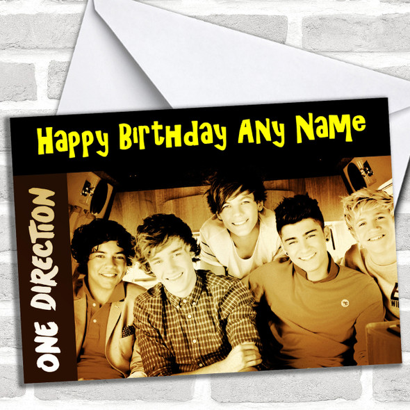 One Direction D Personalized Birthday Card