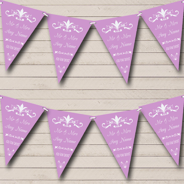 Regal Or Lilac Personalized Engagement Party Bunting Flag Banner
