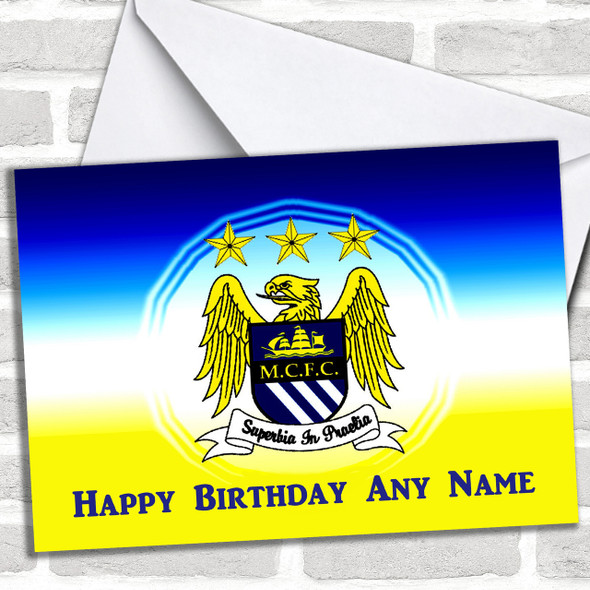 Manchester City Personalized Birthday Card