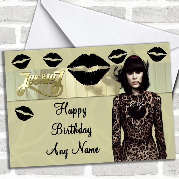 Jessie J Lips Personalized Birthday Card