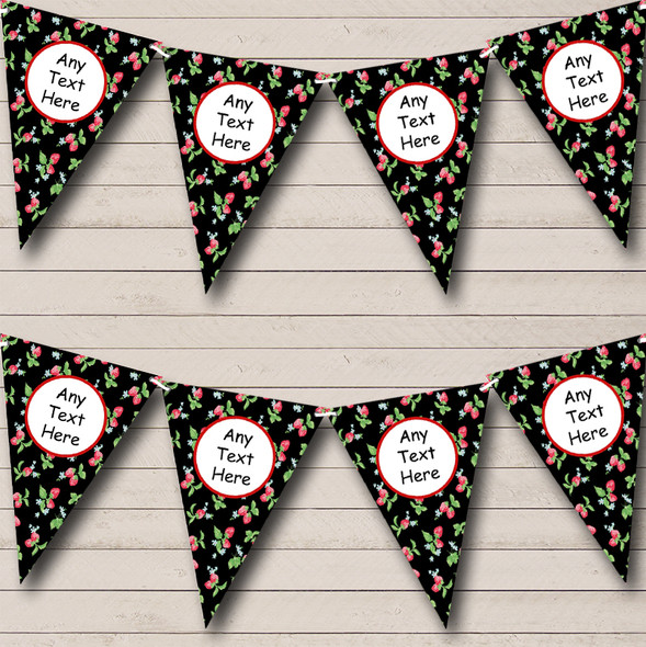 Tea Black Strawberry Personalized Retirement Party Bunting Flag Banner