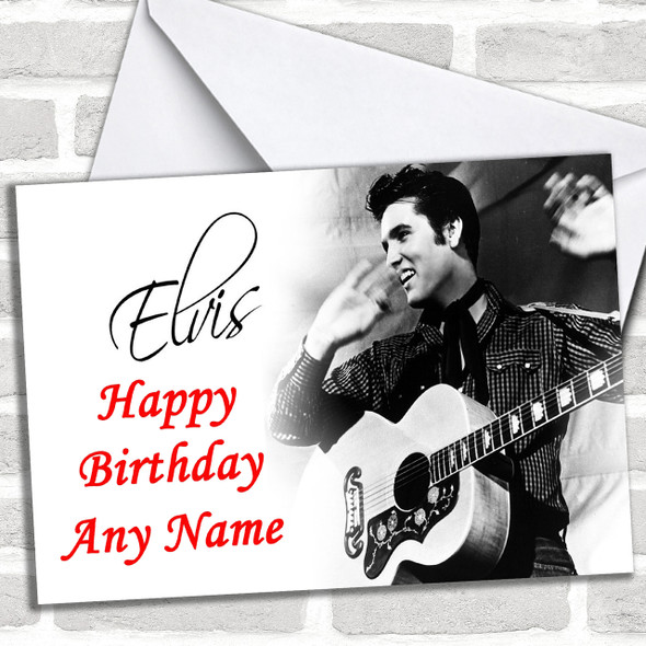 Elvis Presley Black & White Personalized Birthday Card