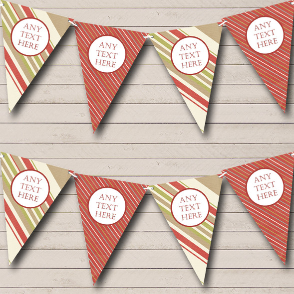 Stripy Personalized Christmas Decoration Bunting Flag Banner