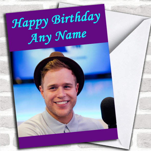 Purple Olly Murs Personalized Birthday Card