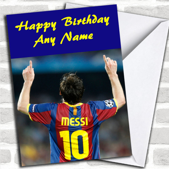 Lionel Messi Shirt Personalized Birthday Card