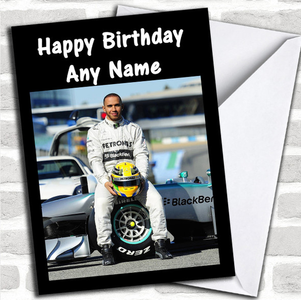 Lewis Hamilton Mercedes Personalized Birthday Card