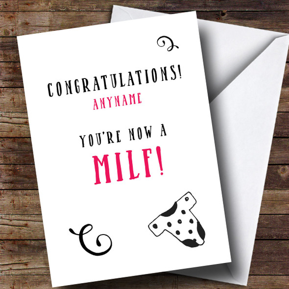 Personalized Funny Milf Single Mum New Baby Card