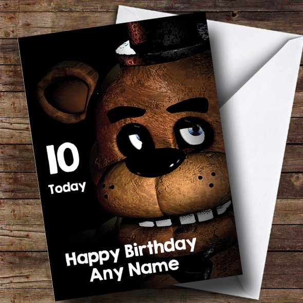 Personalized Five Nights At Freddy's Fnaf Freddy Fazbear Childrens Birthday Card