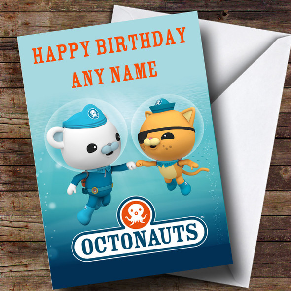 Personalized The Octonauts Blue Children's Birthday Card