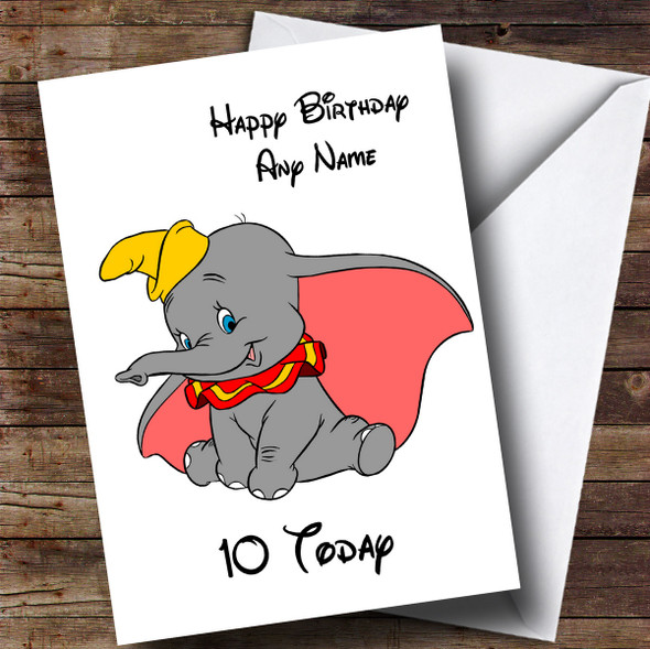Personalized White Disney Dumbo Children's Birthday Card