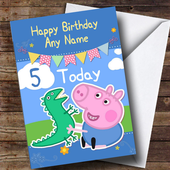 Personalized George Peppa Pig Children's Birthday Card