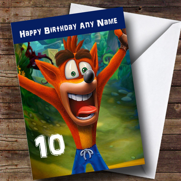 Personalized Crash Bandicoot Children's Birthday Card