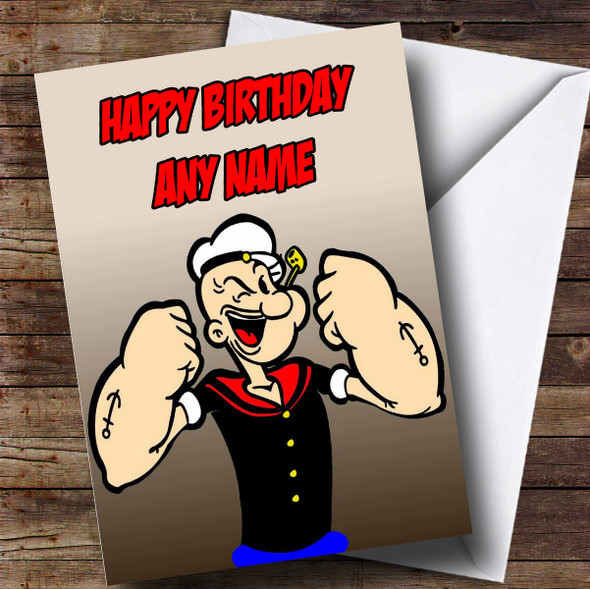 Personalized Popeye Children's Birthday Card