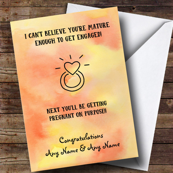 Personalized Funny Next You'll Be Pregnant Engagement Card
