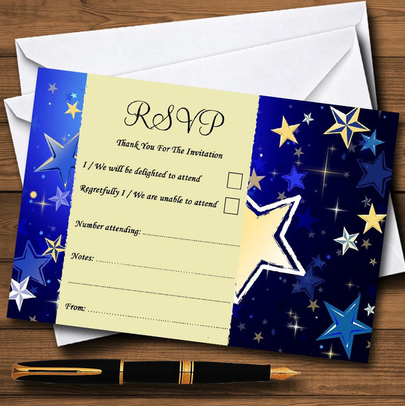 Blue & Cream Personalized RSVP Cards