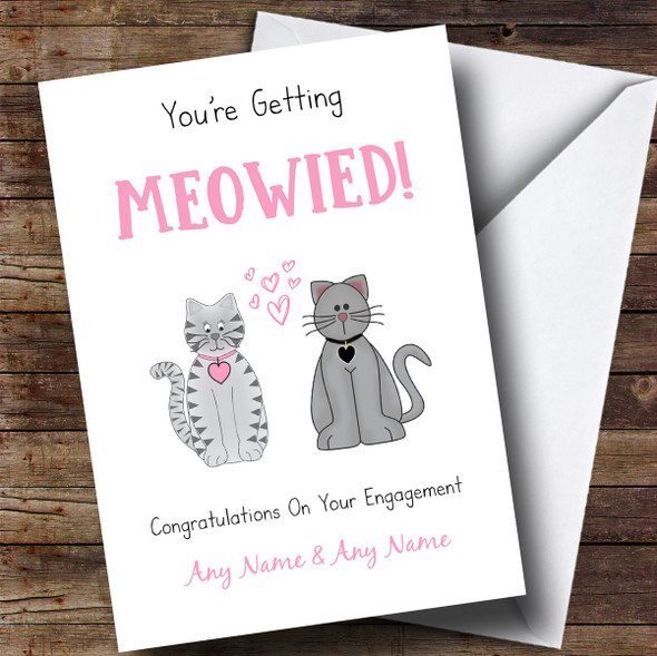 Personalized Funny Cute Cats Engagement Card