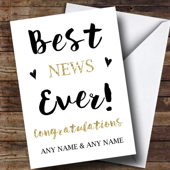 Personalized Best News Ever Engagement Card