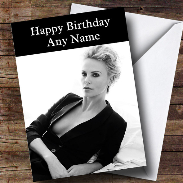 Personalized Charlize Theron Celebrity Birthday Card