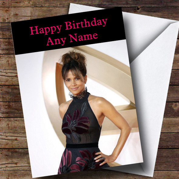 Personalized Halle Berry Celebrity Birthday Card