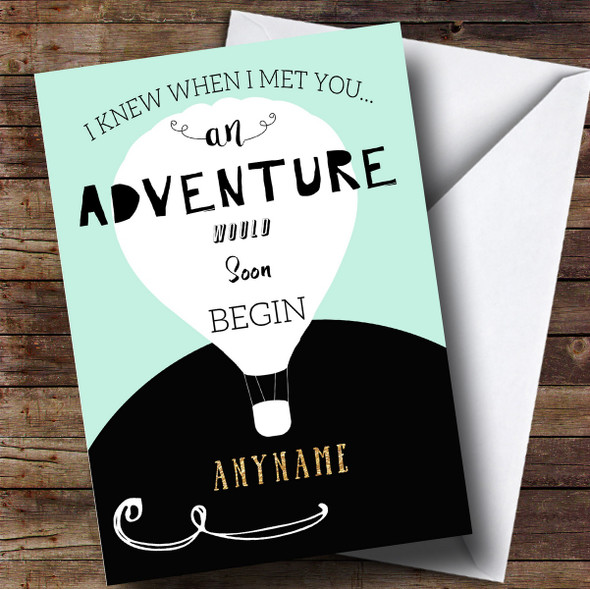 Personalized Hot Air Balloon Bon Voyage Travel Card