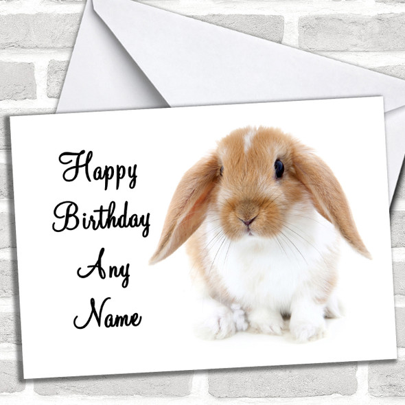 Cute Bunny Rabbit Personalized Birthday Card