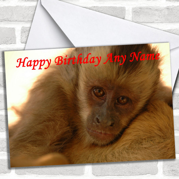 Sad Looking Monkey Personalized Birthday Card