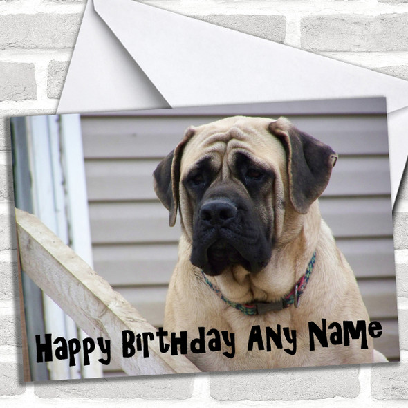 Mastiff Dog Personalized Birthday Card