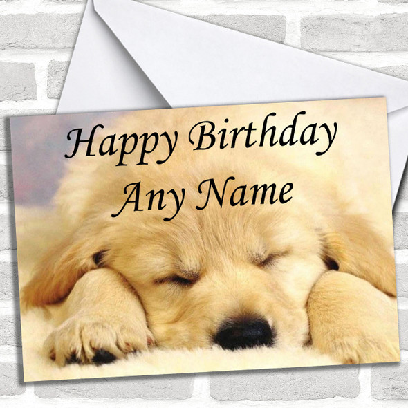 Sleeping Labrador Puppy Personalized Birthday Card