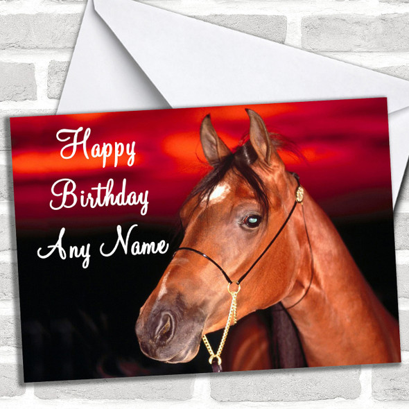Horse Portrait Personalized Birthday Card