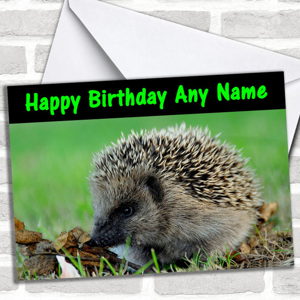 Hedgehog Personalized Birthday Card