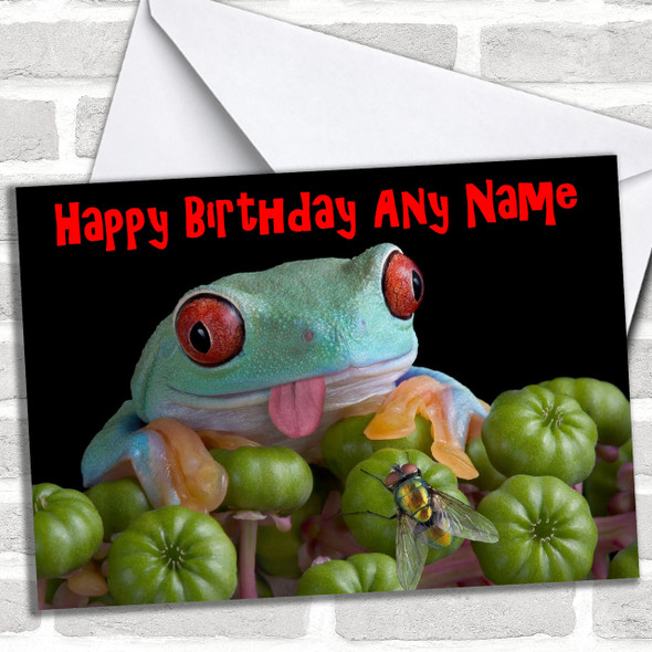 Funny Frog Personalized Birthday Card