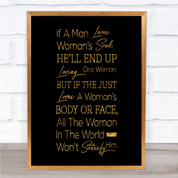 If A Man Loves Quote Print Black & Gold Wall Art Picture