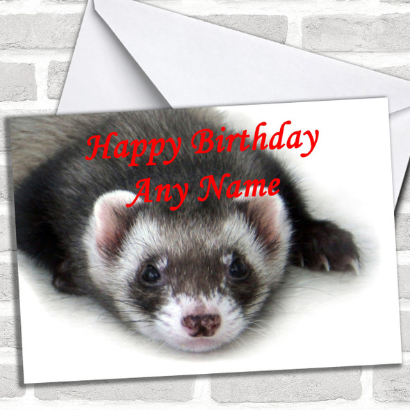 Ferret Personalized Birthday Card