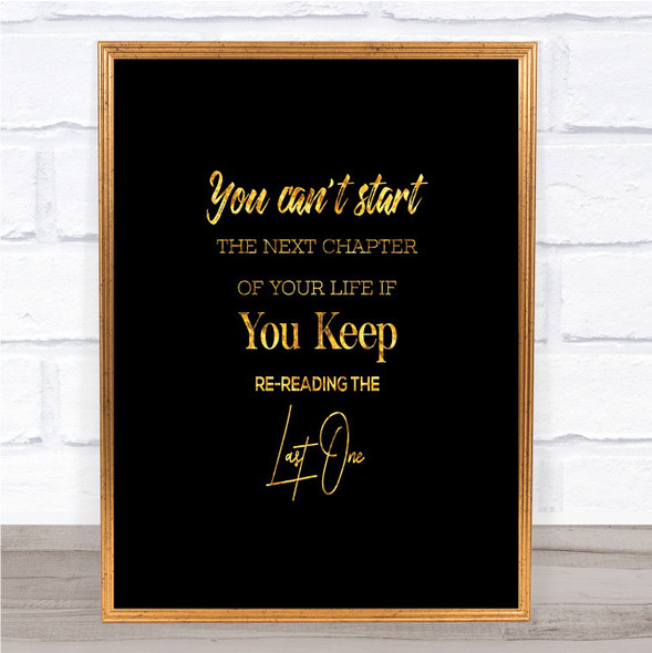 Last One Quote Print Black & Gold Wall Art Picture