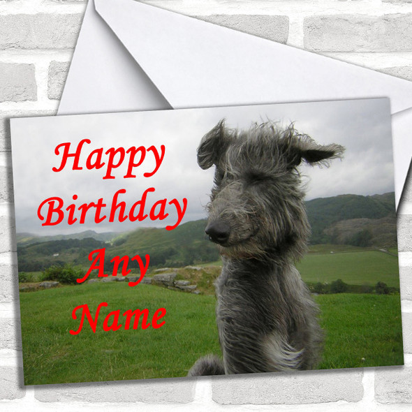Deerhound Dog Personalized Birthday Card