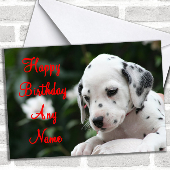 Beautiful Dalmatian Puppy Dog Personalized Birthday Card