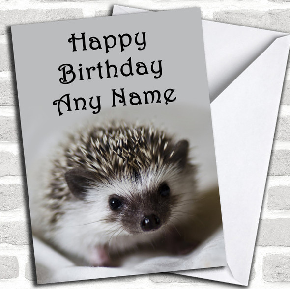 Lovely Baby Hedgehog Personalized Birthday Card