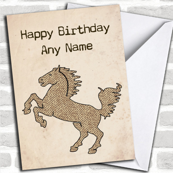 Vintage Newspaper Text Personalized Birthday Card