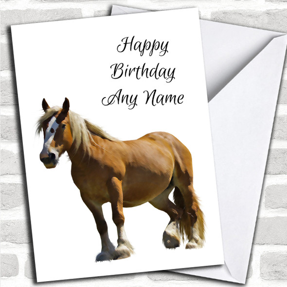 Stunning Oil Paint Horse Personalized Birthday Card