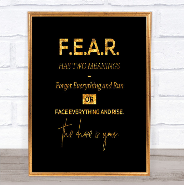 Forget Everything Quote Print Black & Gold Wall Art Picture