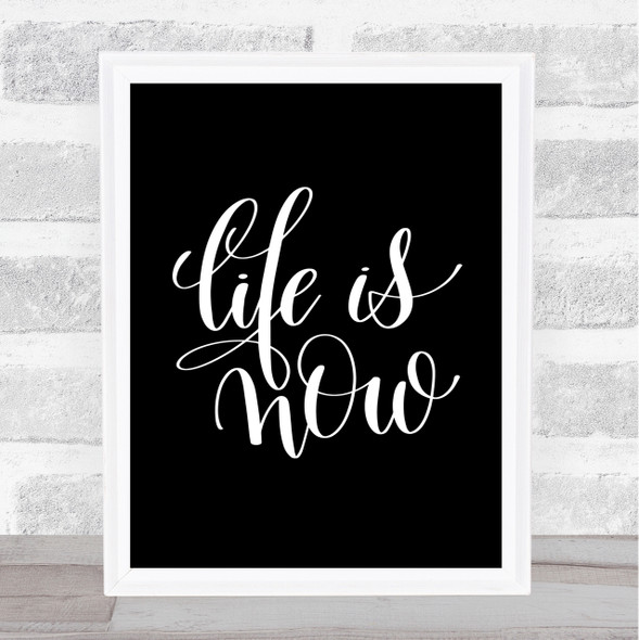 Life Snow Quote Print Black & White