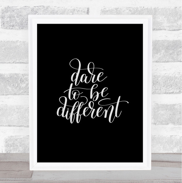 Be Different Swirl Quote Print Black & White