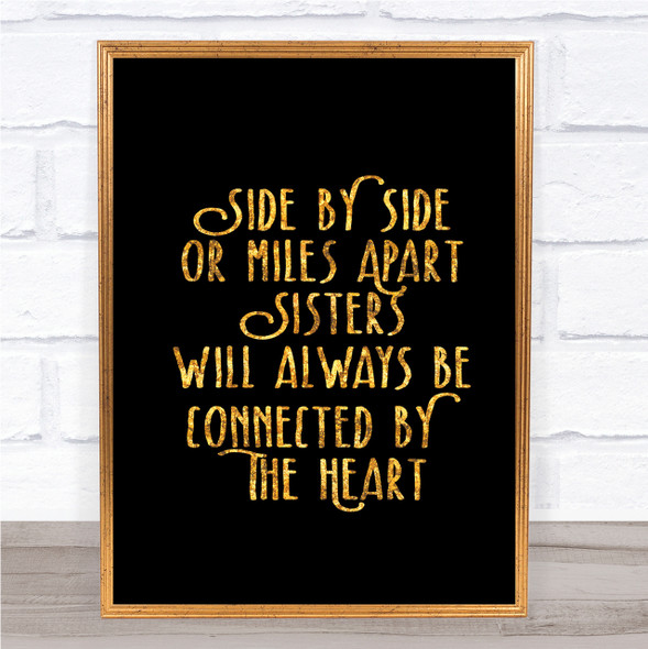 Side By Side Quote Print Black & Gold Wall Art Picture