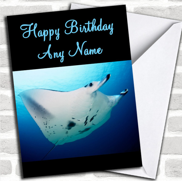 Manta Ray Personalized Birthday Card