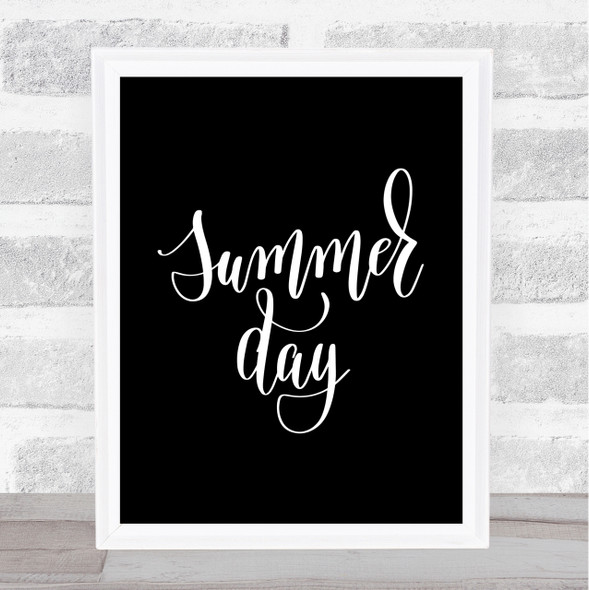 Summer Day Quote Print Black & White