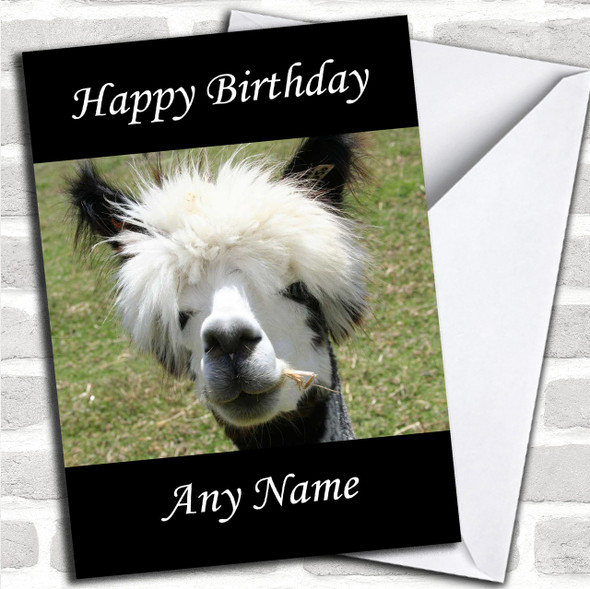 Funny Alpaca Personalized Birthday Card