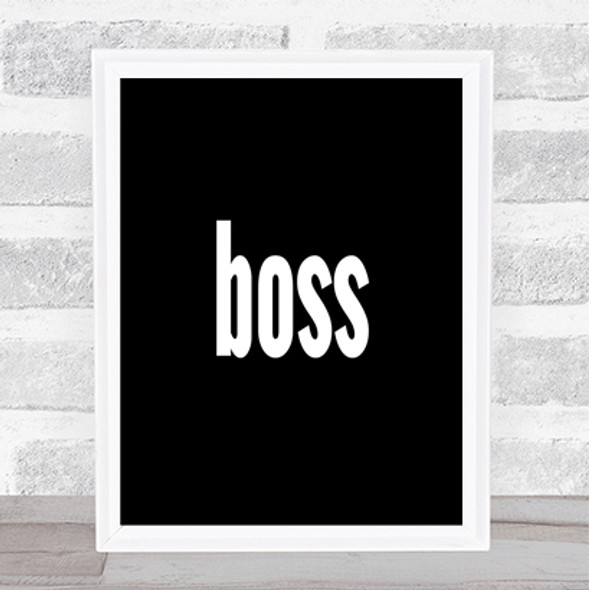 Boss Big Quote Print Black & White