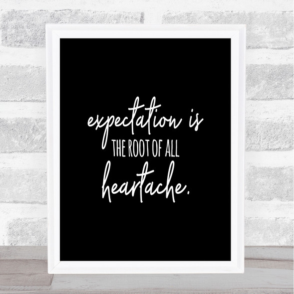 Expectation Quote Print Black & White