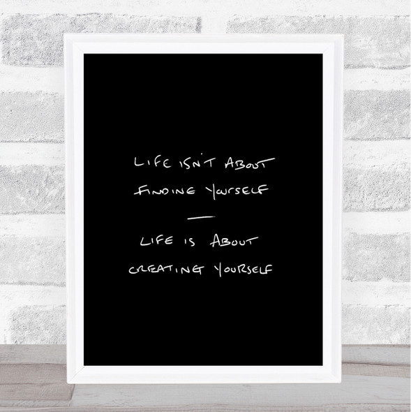 Finding Yourself Quote Print Black & White